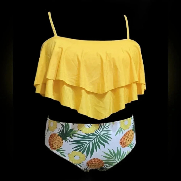 Shein, Size 3xl (18), High Waisted Pineapple Bikini Swim Bottom - Picture 7 of 16